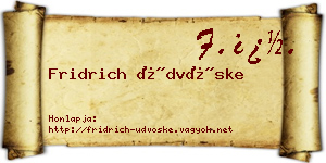 Fridrich Üdvöske névjegykártya